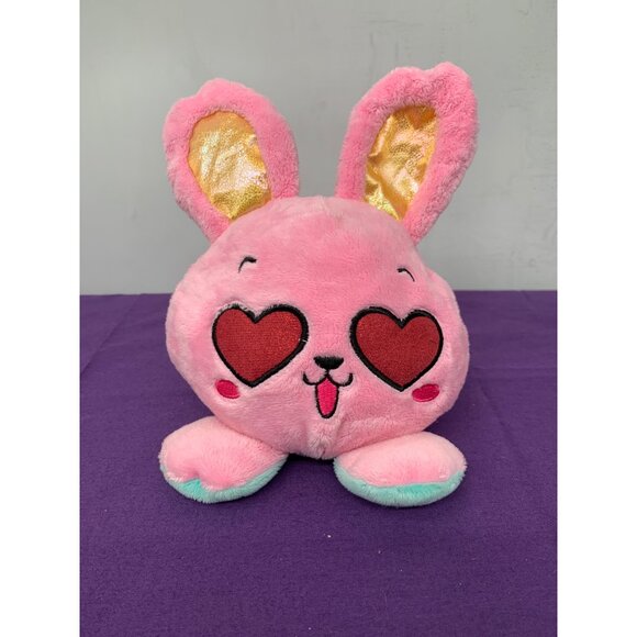 Made for Walgreen 7 inch Reversible Bunny Plush Animal Pink with Hearts, Green W - Picture 2 of 12